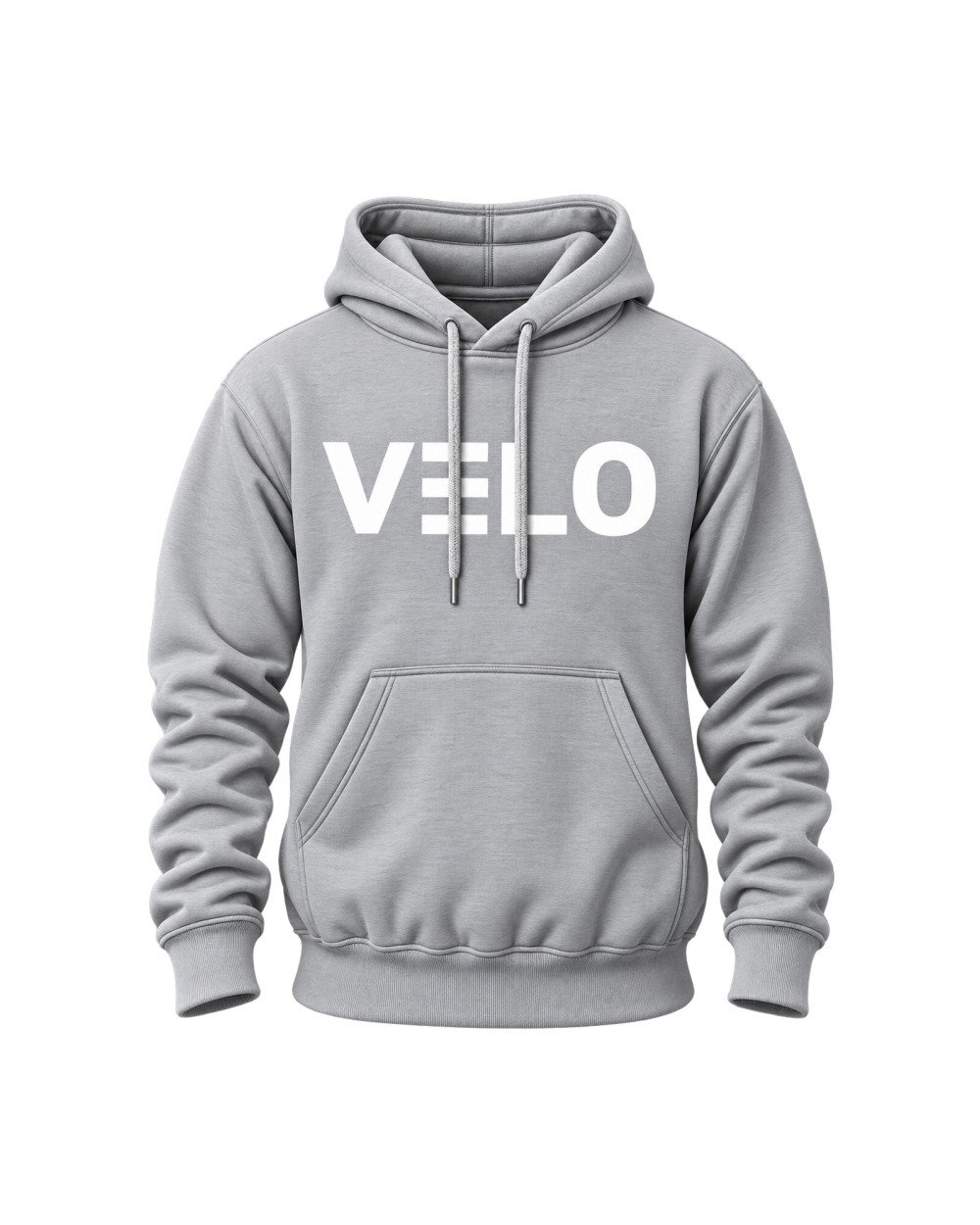 YAKUDO VELO grey hoodie with VELO logo