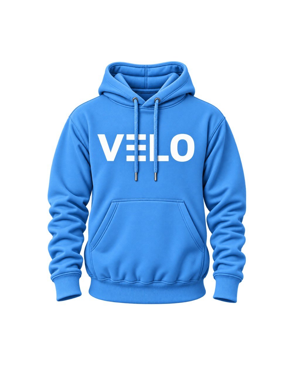 YAKUDO VELO light blue hoodie with VELO logo